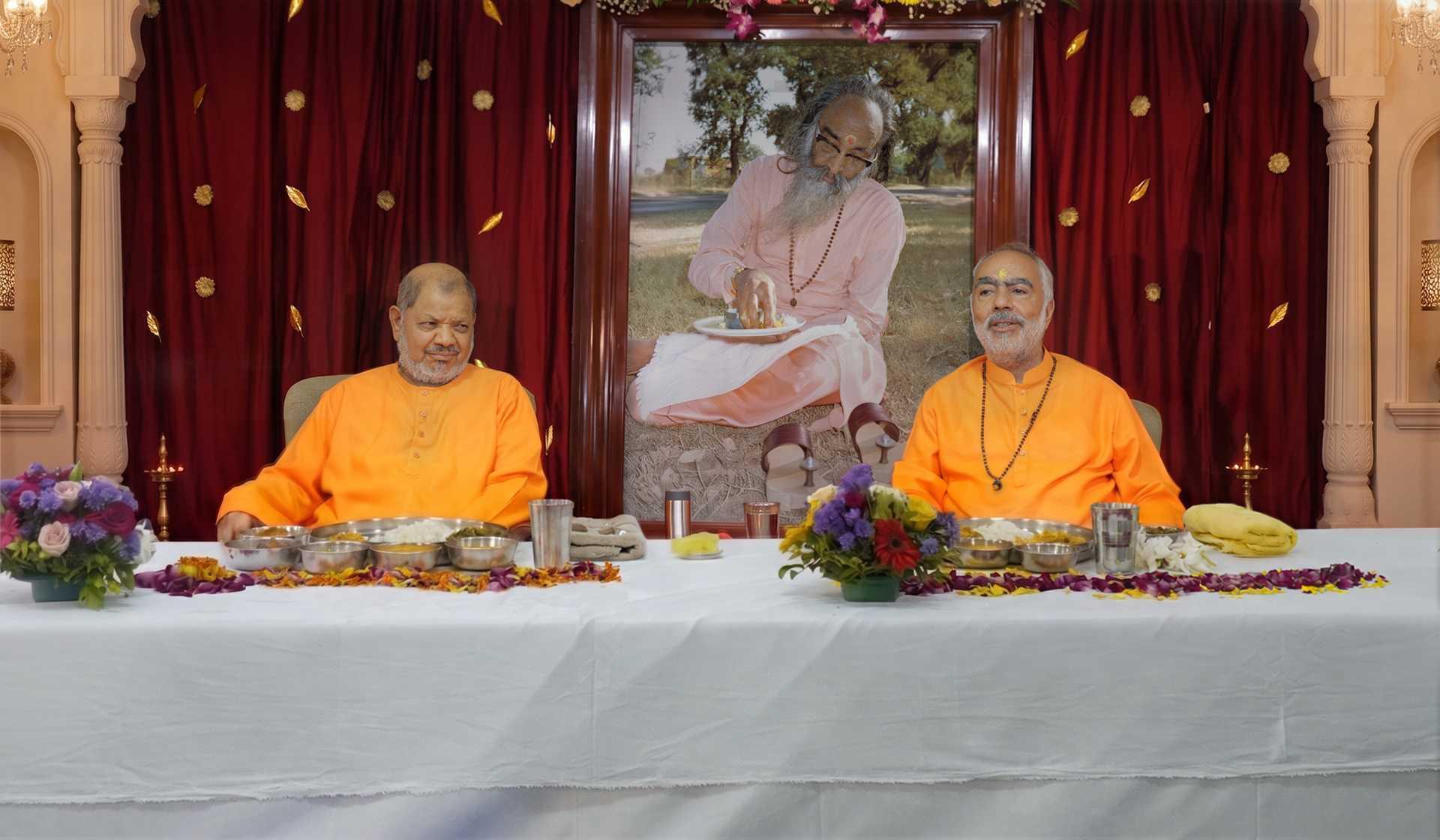 Devotees offering seva during the Mahotsav